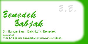 benedek babjak business card